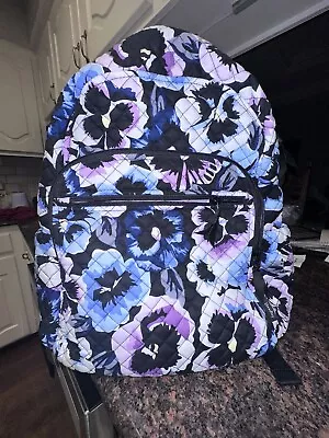 Vera Bradley Backpack Campus Plum Pansies   • $85