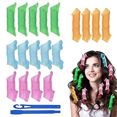 URAQT Hair Curlers For Short Hair No Heat Hair Rollers Spiral Curlers 15cm/25cm • £10.08