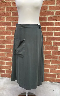 Laura Ashley  Wrap Skirt Size 10 UK Khaki Skirt Large Pockets Skirt Laura Ashley • £16.99