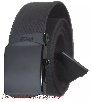 New 1.5  Wide Grey Gray Adjustable Canvas Military Web Golf Belt Black Buckle • $9.99