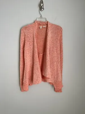 Anthropologie Moth Orange Winnie Cardigan Open Front Waterfall Womens Small • $46.80