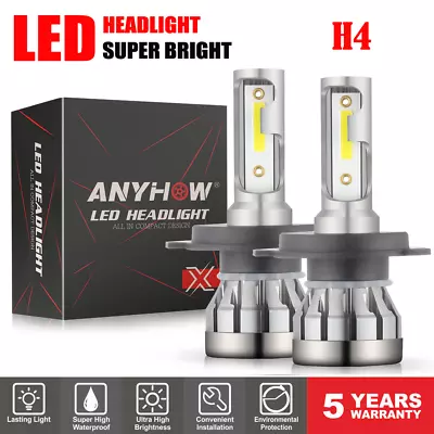 $9.99 • Buy COB H4 LED Headlight Kit Light Bulbs High Low Beam 6000K HB2 9003 100W 20000LM