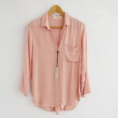 Bella Dahl Womens XS New With Tags Oceanside Coral Pink Button Up Blouse • $34.98