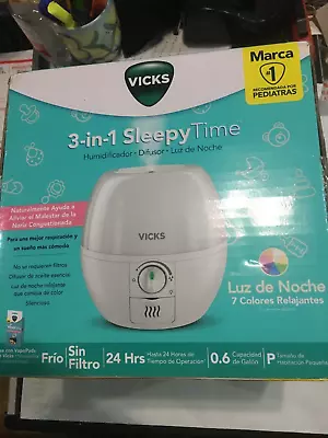 Vicks Filter-Free 3-in-1 SleepyTime Humidifier/Diffuser/Night Light New/Sealed • $28.99