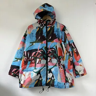 $169 • Buy GORMAN X Megan Grant Shadow Garden Hooded Raincoat Jacket Size S/M