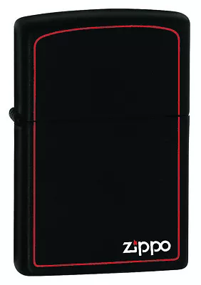 New ZIPPO Lighter Black Matte With Print And Border Free Shipping 100% Genuine • $49.99