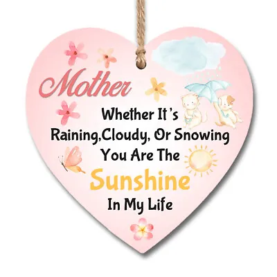 £3.99 • Buy Wooden Heart Plaque Mother You Are Sunshine In My Life Sign Birthday Gift H0068