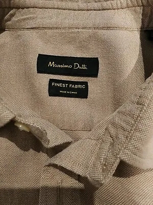 Massimo Dutti Brown Cotton Finest Fabric Shirt Long Sleeve Mens Size L • $25