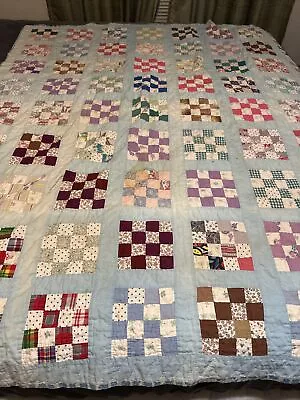 Vintage Antique Handmade Hand Sewn Patch Work Quilt 65” X 73” Stained • $59.99