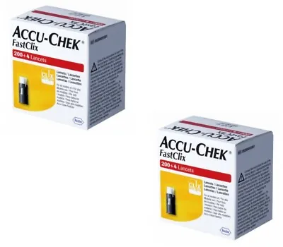 Blood Test Strips - Accu-Chek FastClix - Total 200 + 4 Lancets - Pack Of 2 • £24.20