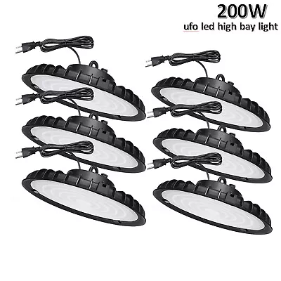 6 Pack 200W UFO LED High Bay Light Factory Warehouse Commercial Light Fixtures • $151.20