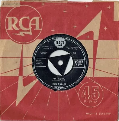 Neil Sedaka  - Oh! Carol / One Way Ticket  - 7” Vinyl   1959  RCA Records  • £2.99