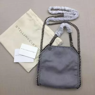 Stella McCartney Falabella Tiny Tote Silver Chain Shoulder Bag Gray NEW • $139.95