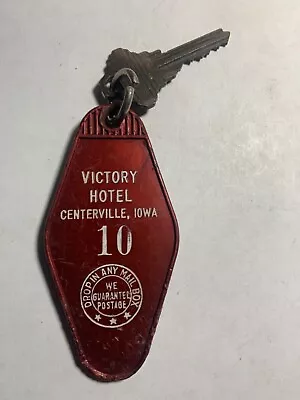  Victory Hotel  Motel Room Key Fob & Key Centerville Iowa #10 RARE • $29.99