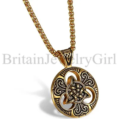 Men's Stainless Steel Irish Celtic Knot Cross Christian Pendant Necklace 22  • $12.99