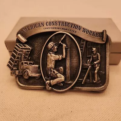 American Construction Worker Belt Buckle 1983 • $15