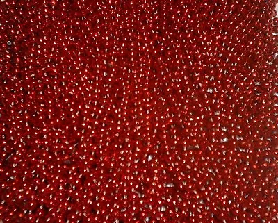 12 Red Mardi Gras Beads Necklaces Party Favors Metallic 1 Dozen Lot • $4.95