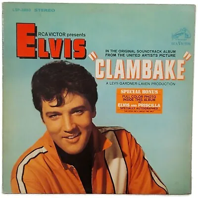 $100 • Buy Elvis - Clambake LP EX/VG+ With Bonus Photo LSP-3893 Stereo