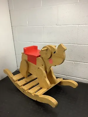 Vintage Hand Made Solid Wooden Elephant Rocking Horse Retro Children’s Toy • $49.73