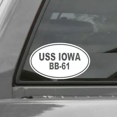 USS IOWA BB-61 EURO OVAL Vinyl Window Decal US NAVY • $3.50