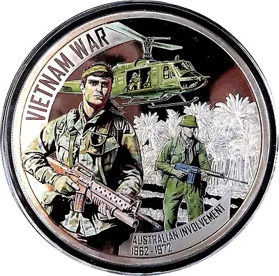 Niue 5 Oz Coloured Silver Proof - Vietnam War (2012) • $440