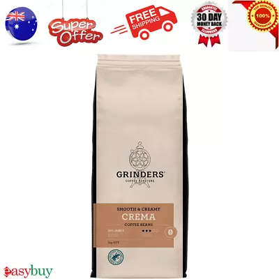Grinders Coffee Crema Roasted Beans 1kg Manufactured In Australia 100% Arabica • $37.17