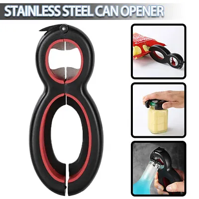 £2.80 • Buy 6 In 1 Multi Opener, Stainless Steel Manual Jar Opener Non Slip Open Sesame UK