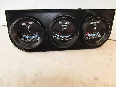 Vintage   SUNTUNE Sun 3 TRIPLE GAUGE Kit - Temp Amps Oil Pressure Unusual • $16.99