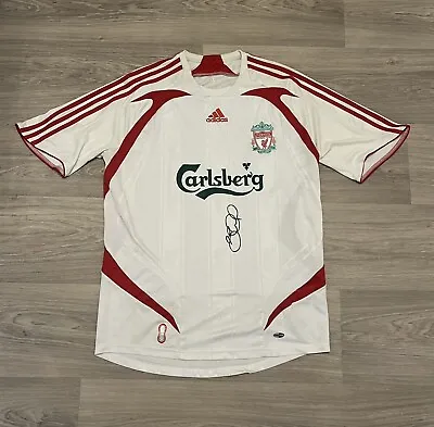 £119.99 • Buy 2009/10 Liverpool Adidas White Away Shirt Signed By Steven Gerrard - Mens M