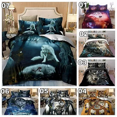 Wolf Soft Doona Duvet Quilt Cover Set Single/Queen/King Size Bedding Set Animal • $32.99