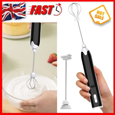 Milk Coffee Frother USB Electric Whisk Egg Beater Handheld Drink Frappe Mixer UK • £7.55