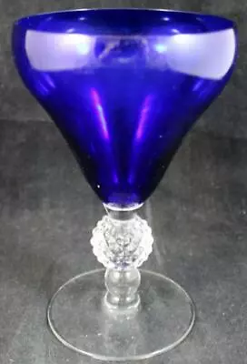 Morgantown Old English Cobalt Goblet Golf Ball Stem GREAT CONDITION • $58.88