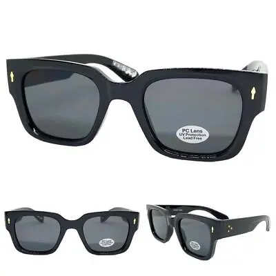 Men Classic Elegant Vintage 50's Retro Style SUNGLASSES Thick Square Black Frame • $14.99