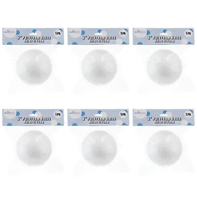 Mega Crafts 6 Pcs Poly Craft Foam 6'' Inch Ball Polystyrene Ball For Art & Craft • $29.98