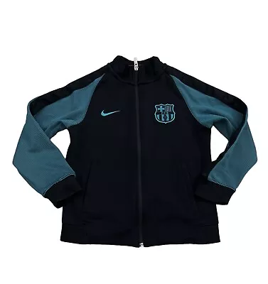 Nike FC Barcelona Black & Teal Jacket Kids Size S • $25