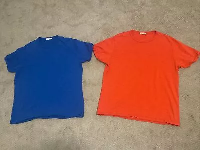 2 Of Lot Alex Mill Slub T Shirts Size XL Extra Large EUC Mens Orange Blue • $34.99