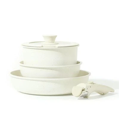 $38.88 • Buy 5 Pcs Nonstick Cookware Sets W Detachable Handle, Granite Non Stick Pots N Pans