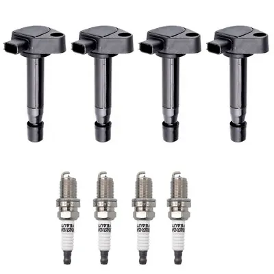 4pcs Ignition Coils + Spark Plugs Fit For 2001-2005 Honda Civic Acura 1.7L UF242 • $64.88