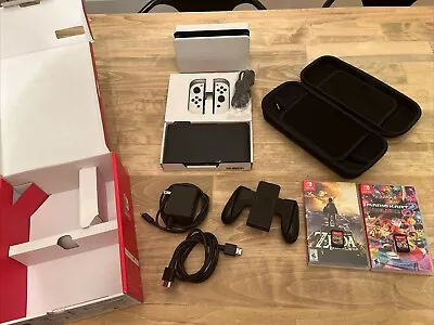 Nintendo Switch OLED With 2 Games And Carrying Case! All Items Barely Used! • $280