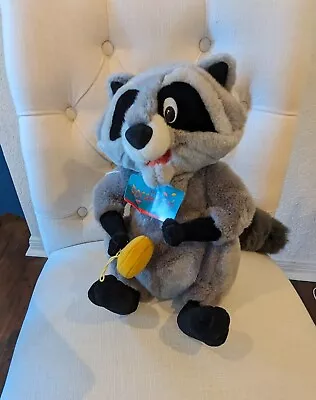 Disney Store Pocohontas MEEKO Raccoon W/ Detachable Biscuit Plush 14  Stuffed • $19.97