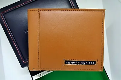 £13.87 • Buy New Tommy Hilfiger Men's Leather Pass-case 'Cambridge' Bi-Fold, Wallet, CC, Tan