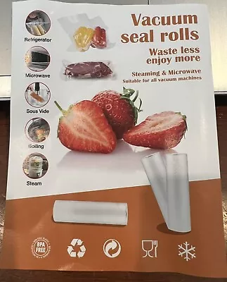 $4.99 • Buy Vaccum Sealer Bag Rolls 9 In  Bag 10 In With Seal Edge Wide Custom Length
