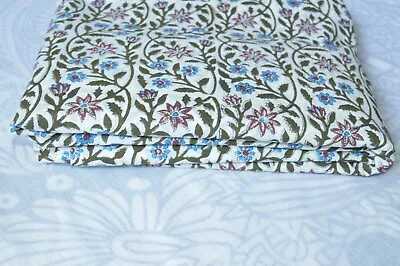 Natural Hand Printed Indian Voile Soft Cotton Fabric 5 Yard • $26.99