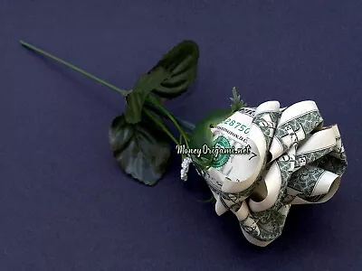 Dollar Origami ROSE Made With REAL MONEY Handmade Plant Flower Cash Gift Idea • $39.95