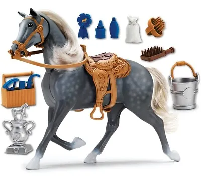 Morgan Horse With Moveable Head Realistic Sound And 14 Grooming Accessories - B • $26.59