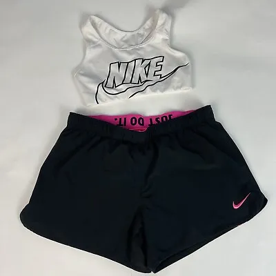 2 Lot Nike Dri Fit Womens M  Shorts Sports Bra Athletics Exercise Lot • $19