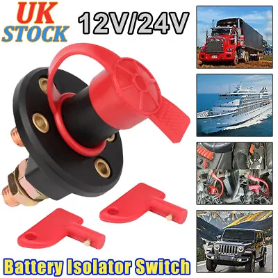 £6.39 • Buy Battery Cut Off Kill Switch Master Isolator Heavy Duty 12V 24V Car Boat Truck UK