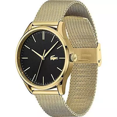 Lacoste Analogue Quartz Watch For Men With Gold Coloured Stainless Steel Mesh Br • £121.63