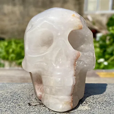 1.4LB Natural Tea Crystal Quartz Hand Carved Skull Crystal Reiki Healing • $0.99