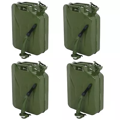 4 Pack 5 Gallon 20L Jerry Can Gas Gasoline Can With Smooth Pouring Spout Green • $130.58